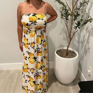 Vibe Marigold Strapless Maxi Dress Size Medium